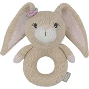 Living Textiles Newborn/Infant/Baby Cotton Knitted Ring Rattle Amelia the Bunny