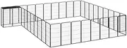 Generic 38-Panel Dog Playpen Black 50x100 cm Powder-Coated Steel