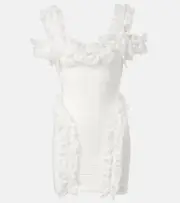 [Self-Portrait] Self-Portrait x Christopher Kane lace-trimmed minidress AU 6 white