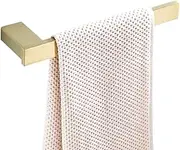WEIKO Gold Towel Holder, Bathroom Hand Towel Ring Brushed Gold Wall Mount Short Towel Bar Stainless Steel Square