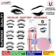 Magnetic Eyelashes False Eye Lashes Extension Liquid Eyeliner and Tweezer NEW