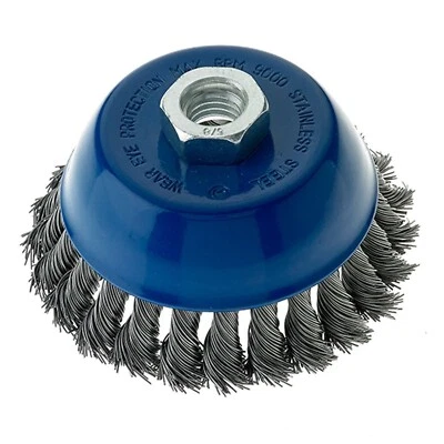 Mercer Industries 189060 - 4" x 5/8"-11 Knot Cup Brush, .020 Stainless Steel ...