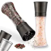 ® Premium Gunmetal Salt and Pepper Grinder Set | Large Manual Ceramic Grinder...
