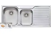 Oliveri Diaz 1 & 3/4 Double Left Hand Bowl Inset Sink With Drainer DZ111