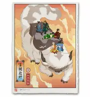 Avatar the Last Airbender Appa Team Aang Katara Toph Japanese Poster Print Mondo
