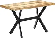 VRAXO Dining Table 120x60x75 cm Solid Rough Mango Wood -21.5KG,247441
