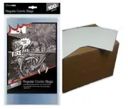 (100) Ultra Pro Regular Modern Size Comic Book Bags + Acid Free Backing Boards