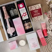 Chandon Connoisseur's Selection Hamper Gift Set | Includes 8 Items - Chandon Rosé, Raspberry Biscuits, Bath Soak, Wild Rose Neroli, Smoked Olives, Sugared Rose Candle, Rose Diffuser, Raspberry & Blackberry Conserve