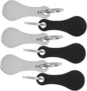 Gogogmee 6pcs Stainless Steel Shopping Cart Token Keychain Quarter Coin Holder Office Accessory Keyring for Grocery Trolley Wine Bottle Opener Daily Use