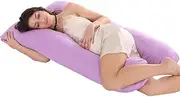HomySpire Pregnancy Pillows,U-Shaped Pregnancy Pillows for Sleeping, Polyester Fiber Filling Full Body Pillow for Adults,Maternity Pillow with Cover (Purple) Pregnancy Pillow