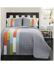 Lush Decor Shelly Stripe Quilt Set