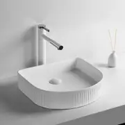 Ceramic Basin 41.5x36.5cm Bathroom Vanity Sink Above Counter Top Matte White