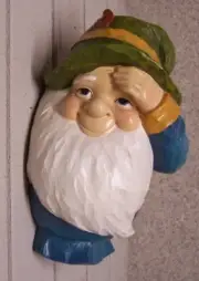 Garden Accent Gnome wall fence shed tree hanger NEW colored polyresin blue +