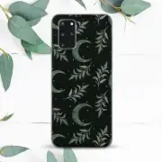 Moon Black Botanical Leaves Case For Samsung Note 20 S10 S20 S21 S22 S23 S24 FE