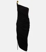 [Bottega Veneta] Bottega Veneta One-shoulder midi dress AU 12 black