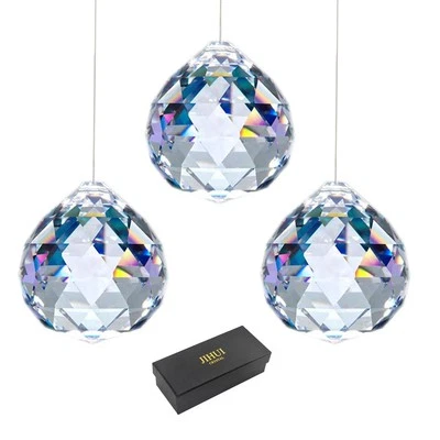Clear Glass Crystal Ball Prism Pendant Suncatcher 40mm Hanging Decor Ornamentt