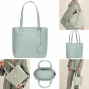 OROTON Shopper Tote Bag Anna Shoulder Pebble Leather Mini Mist Blue NWT Dustbag