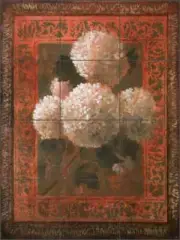 Snowball Flower Tile Backsplash Wilder Rich Floral Art Ceramic Mural OB-WR823
