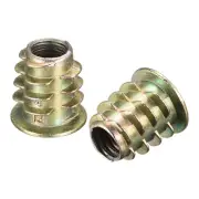 M6x15mm Furniture Screw-in Nut Zinc Alloy Threaded Insert Nuts for Wood 48pcs