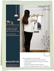 Easyblinds Easydoor Blind for Glazed Doors, Quick fix Instant Blind, Cream, Half Door Standard Width, self-Adhesive attachments, Cut to Size and Shape as Required