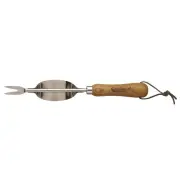 Cyclone Stainless Steel Weeder Timber handle Leather Strap for Storage