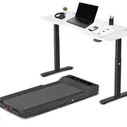 LSG Nimbus Walking Pad Treadmill + ErgoDesk Automatic Standing Desk 1500mm (White)