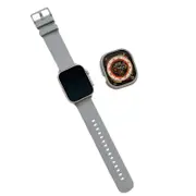Silicone Candy Watchband with Case for Apple Watch S8 Ultra-Grey