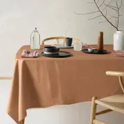 Vintage Design Helm Linen Cotton Terracotta Tablecloth