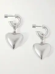 [Roxanne Assoulin] Roxanne Assoulin - Heart & Soul Silver-tone Hoop Earrings - One size One size Silver