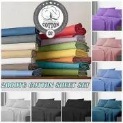100% Cotton Winter ThermaL Bed Sheet Set Single Double Queen King Single 2000TC