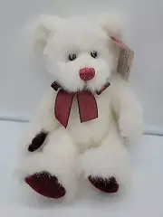 Russ Twinkles The Red & White Sparkle Shiny Teddy Bear 11" Plush Stuff Animal