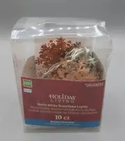 Holiday Living 10ct Warm White Battery Operated Snowflake Christmas Lights NIP
