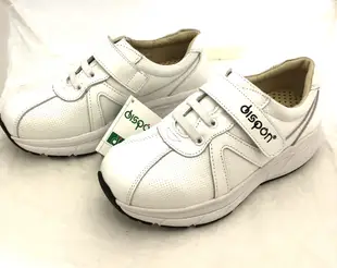《DISPON 地之柏》 S605 台灣製造 真皮氣墊 女鞋帶式 美姿健美鞋 休閒運動鞋 白色