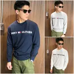 美國百分百【TOMMY HILFIGER】長袖T恤 TH LOGO 薄長T 男 T-SHIRT 深藍/白/灰色 AY64