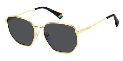 Polaroid PLD 6214/S/X Sunglasses Unisex Gold Gray 56mm New 100% Authentic