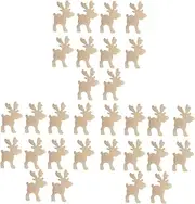ABOOFAN 30 Pcs Wooden Hooks for Hanging Christmas Hanging Embellishment Christmas Hanging Charms Xmas Tree Hanging Tag Wooden Hanging Baby Decor Reindeer Tag Bamboo Log Wooden Sign Fitness