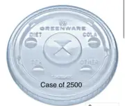 FabriKal Greenware Lid Flat X-Slot, Compostable LGC12/20 Case of 2500