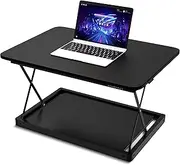 CHANGEdesk Mini Small Standing Desk Converter Height Adjustable Desktop Standing Desk Sit-to-Stand Up Desk Riser Laptop Standing Desk Converter, Black