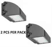 2Pcs/Pack 60W Led Outdoor Full Cut Off Wall Pack Light with Photocell 5000K ETL