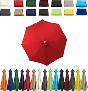 2 m 2.3 m 2.5 m 2.7 m 3.0 m Parasol Replacement Cover 6/8 Struts Patio Umbrella Canopy Fabric Cover Garden Umbrella Replacement Canopy for Cantilever Parasol Yard Garden, red, 3.0m-8 Streben