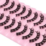 Natural Look False Eyelashes Russian Strip Lashes D Curly Faux Mink Lashes Wispy