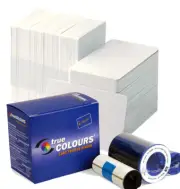 Genuine Zebra 800015-440 YMCKO Color Ribbon & 200 Blank White PVC Cards Bundle