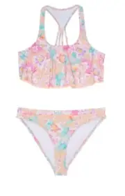 Hobie KidsIsland Hopping Flounce Bralette and Hipster Girls Swimsuit Bikini- 7