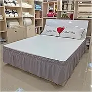 Skirt Ruffled Bed Skirt, Hotel Queen Size Bed Skirt Without Surface Elastic Band Multicolor Multiple Sizes(02,180x200cm)