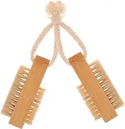 LALADEFIEE Nail Brush Cleaner Set Natural Bamboo Bristles Double-sided Fingernail Brush Perfect for Home Use Professional Salons