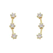 9kt Yellow Gold Silver Infused Cubic Zirconia Ear Climbers