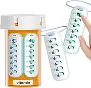 4 Pack Pill Reminder,Contain Elastic Lanyard and 3M Stickers,Betife Daily Pill Tracker Work with Most Pill Bottles,Reusable Medication Tracker Replacement of Vitamin Weekly (7 Day) Pet Pill Organizer