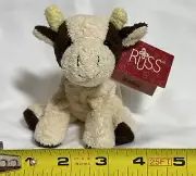 MOOKIE Cow Plush Russ Luv Pets Bean Bag Chamois Mini 5” Brown Cream NWT B2