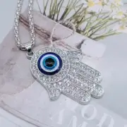 Evil eye necklace Hamsa Hand Fatima Stainless Steel Pendant Protection