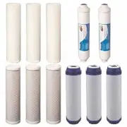 11 pcs RO Replacement Water Filters Reverse Osmosis Cartridges Carbon & Sediment